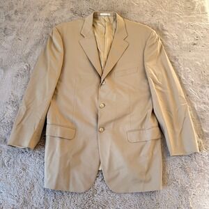 Corneliani Beige Virgin Wool ExtraFine 110s Blazer Sport Coat Made in Italy‎ 54